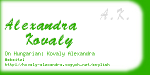 alexandra kovaly business card